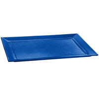 Tablecraft CW3620CBL 15" x 18" Cobalt Blue Cast Aluminum Rectangle Platter