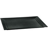 Tablecraft CW3620BKGS 15" x 18" Black with Green Speckle Cast Aluminum Rectangle Platter