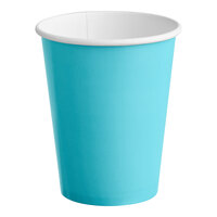 Creative Converting 561039B 9 oz. Bermuda Blue Poly Paper Hot / Cold Cup - 240/Case