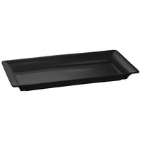 Tablecraft CW2110BK Black 21" x 12" Cast Aluminum Large Rectangle Platter