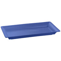 Tablecraft CW2110BS Blue Speckle 21" x 12" Cast Aluminum Large Rectangle Platter