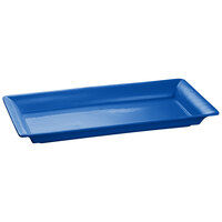 Tablecraft CW2110CBL Blue 21" x 12" Cast Aluminum Large Rectangle Platter