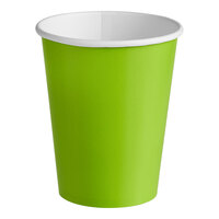 Creative Converting 563123B 9 oz. Fresh Lime Green Poly Paper Hot / Cold Cup - 240/Case