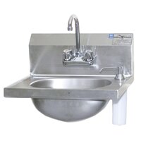 Eagle Group HSA-10-F-DS 14 3/4" x 18 7/8" Hand Sink with Gooseneck Faucet, Deck Mount Soap Dispenser, and Basket Drain