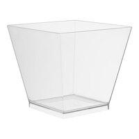 Fineline Tiny Temptations 6411-CL 2 oz. Tiny Barware Clear Plastic Cube Bowl - 200/Case