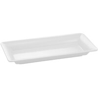 Tablecraft CW2100W White 18" x 9" Cast Aluminum Small Rectangle Platter