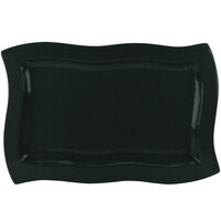 Tablecraft CW3660BKGS Black with Green Speckle 13" x 20" Cast Aluminum Euro Rectangular Platter