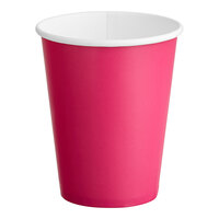 Creative Converting 56177B 9 oz. Hot Magenta Pink Poly Paper Hot / Cold Cup - 240/Case