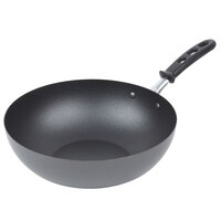 Vollrath 59950 11" SteelCoat x3 Non-Stick Carbon Steel Induction Stir Fry Pan with TriVent Silicone Handle