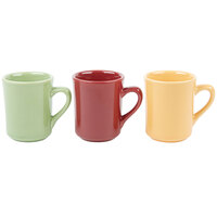 Tuxton DYM-080 8 oz. Assorted Colors China Tiara Mug - 36/Case