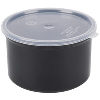 Carlisle Classic 1.5 Qt. Black Round SAN Plastic Crock with Lid