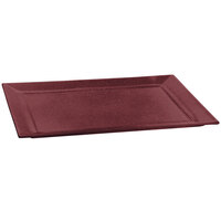 Tablecraft CW3620MRS 15" x 18" Maroon Speckle Cast Aluminum Rectangle Platter