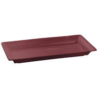 Tablecraft CW2110MAS 21" x 12" Maroon Speckle Cast Aluminum Rectangle Platter