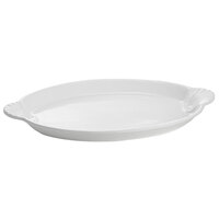 Tablecraft CW3020W 17" x 12" White Cast Aluminum Oval Shell Platter