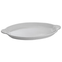 Tablecraft CW3020GY 17" x 12" Gray Cast Aluminum Oval Shell Platter