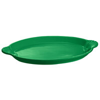 Tablecraft CW3020GN 17" x 12" Green Cast Aluminum Oval Shell Platter