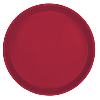 Cambro 1100505 11" Round Cherry Red Customizable Fiberglass Camtray - 12/Case