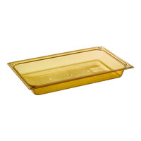 Carlisle 10400B13 StorPlus Full Size Amber High Heat Plastic Food Pan - 2 1/2" Deep