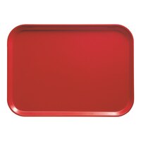 Cambro 46510 4 1/4" x 6" Rectangular Signal Red Customizable Fiberglass Camtray - 12/Case