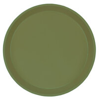 Cambro 1100428 11" Round Olive Green Customizable Fiberglass Camtray - 12/Case