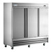 Avantco SS-3R-HC 81 5/16" Stainless Steel Solid Door Reach-In Refrigerator