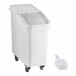 Baker's Lane 21 Gallon / 335 Cup White Slant Top Mobile Ingredient Storage Bin with Sliding Lid & Scoop