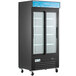 Avantco GDS-33-HCB 40" Black Customizable Sliding Glass Door Merchandiser Refrigerator with LED Lighting