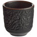 Acopa Heika 1.5 oz. Black Matte Textured Stoneware Sake Cup - 24/Case