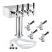 Avantco 178TOWER4KIT "D" System Beer Keg Coupler and 4-Tap Beer Tower with 3" Column