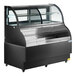 Avantco CAC-60 59 1/8" Black Curved Dual Service Refrigerated Air Curtain Merchandiser - 115V