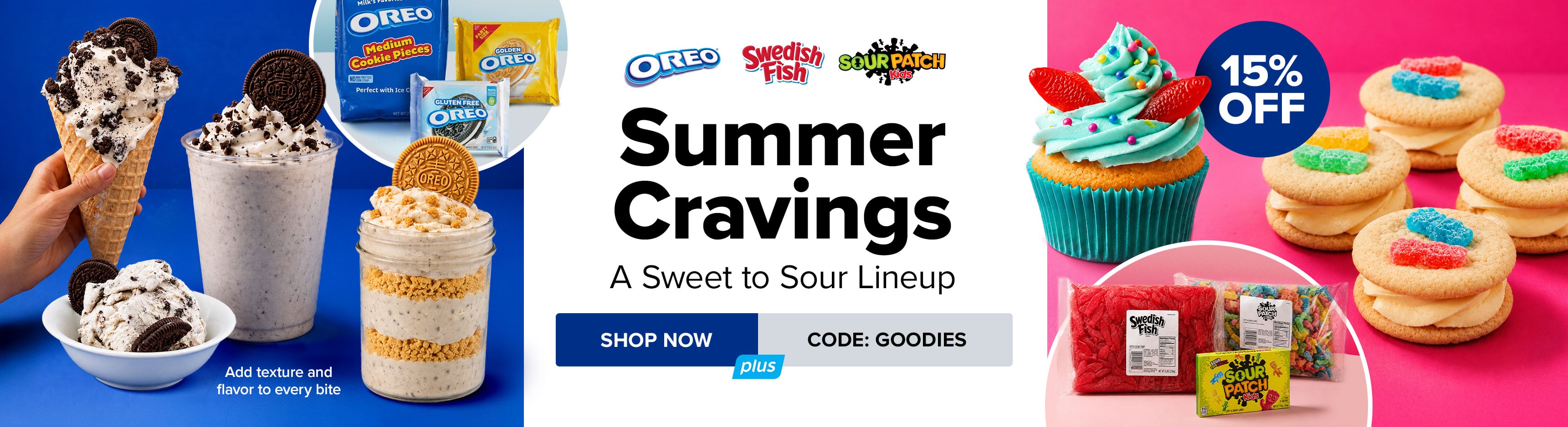 Save 15% on Summer Cravings from Oreo, Swedish Fish, and Sour Patch Kids