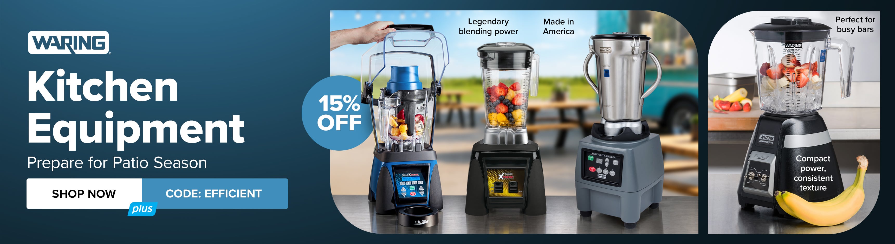 15% Off Waring Kitchen Equipment - Code: Efficient