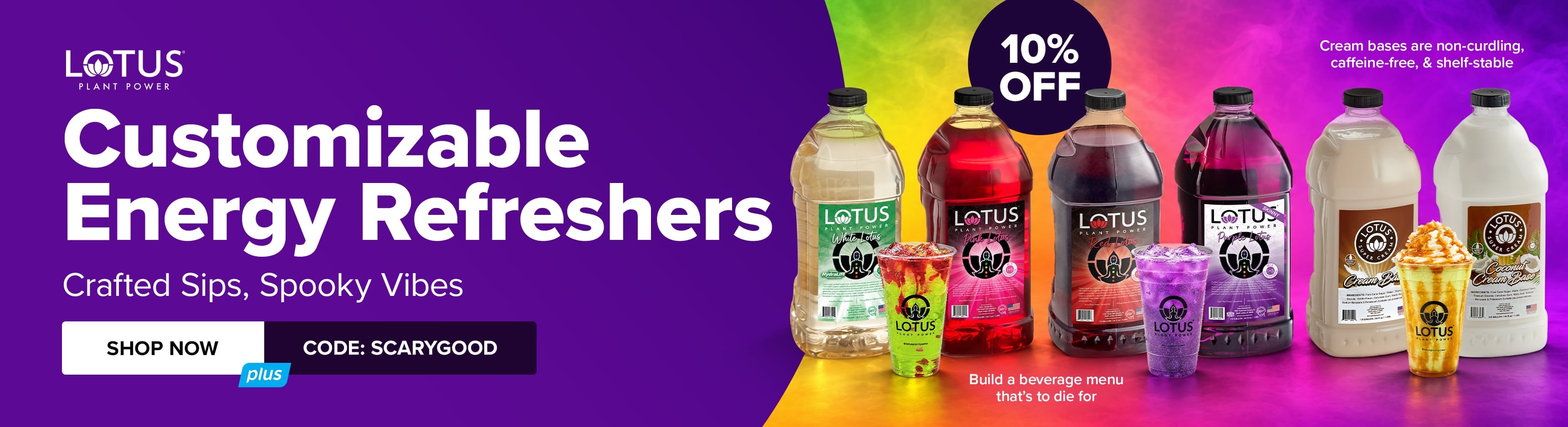 10% Off Customizable Energy Refreshers - Crafted Sips, Spooky Vibes. Shop Now. Use Code: SCARYGOOD