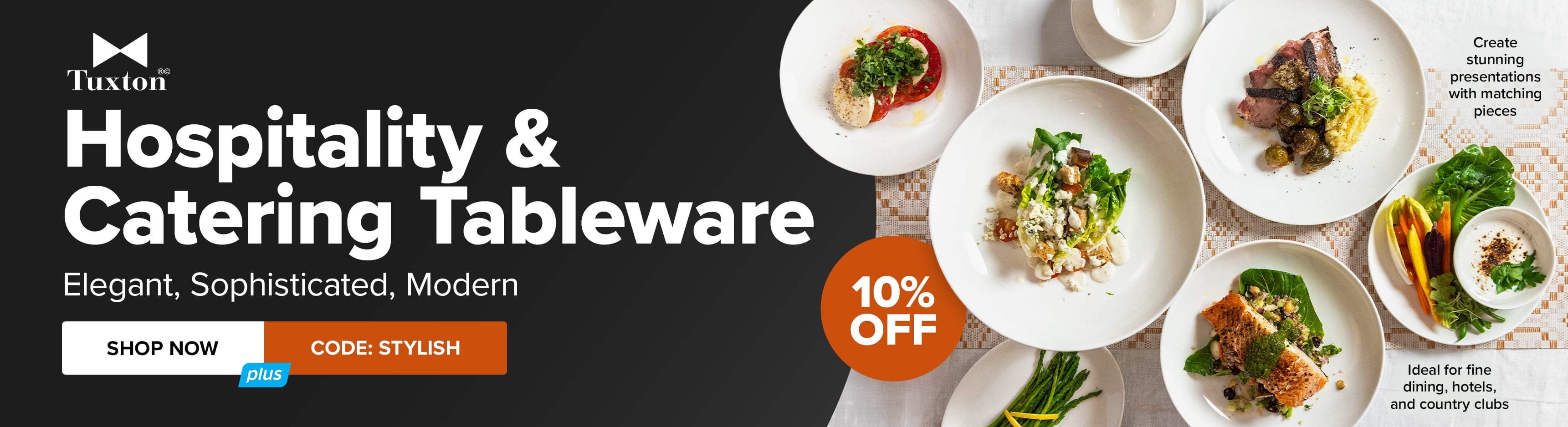 Hospitality and Catering Tableware from Tuxton - Elegant, Sophisticated, Modern. Shop Now. Use Code: STYLISH and Save 10%.