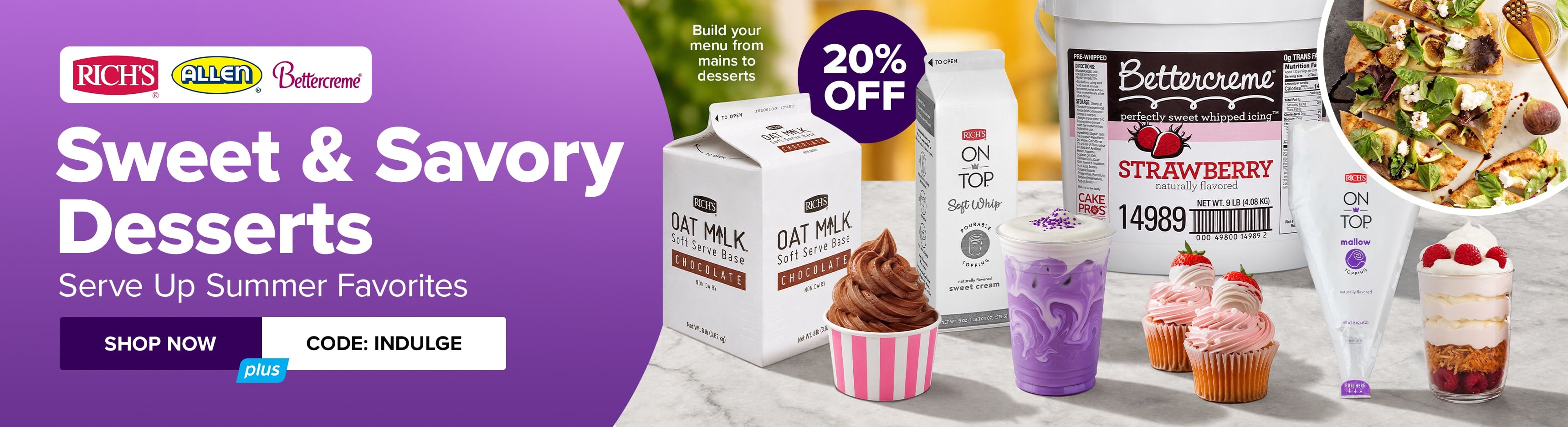 Save 20% This Week on Rich's Sweet & Savory Desserts; Use Code: INDULGE