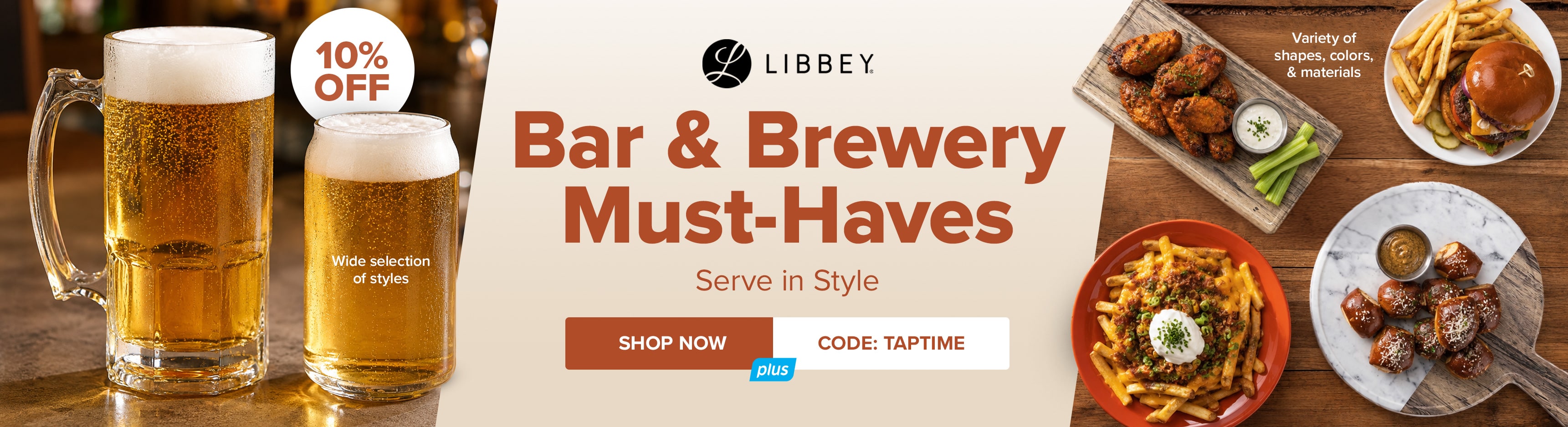 10% Off Libbey Bar & Brewery Must-Haves - Serve in Style - Use Code: TAPTIME