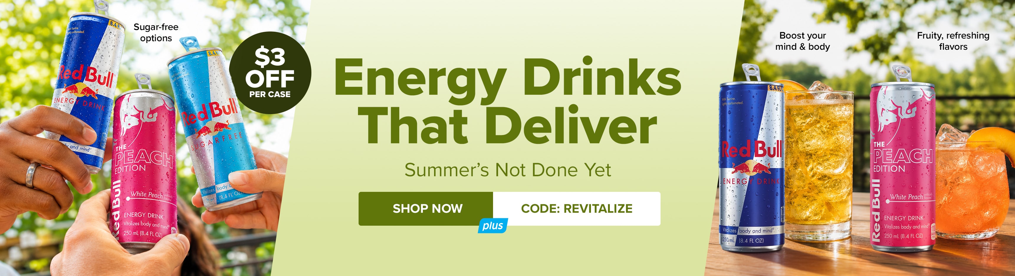 Red Bull Energy Drinks That Deliver - $3 Off Per Case - Summer's Not Done Yet - Use Code: REVITALIZE