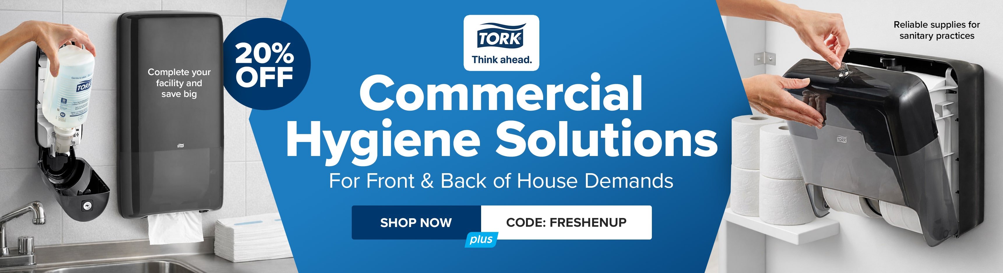 20% Off Commercial Hygiene Solutions For Front & Back of House Demands - Use Code FRESHENUP