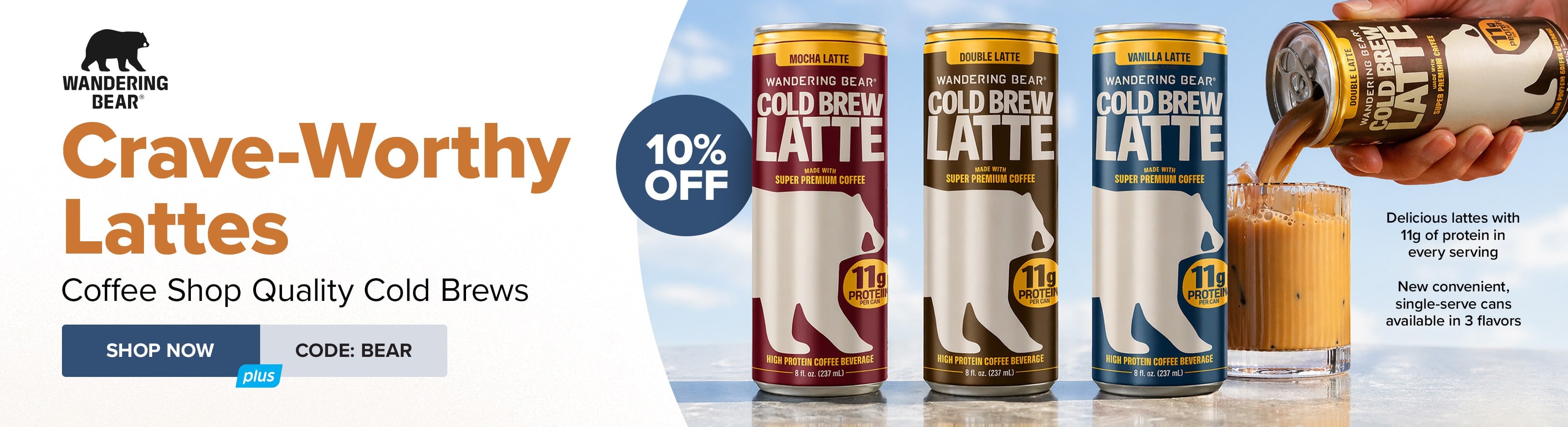 10% Off Wandering Bear Crave-Worthy Lattes. Coffee Shop Quality Cold Brews. Shop Now - Code: BEAR