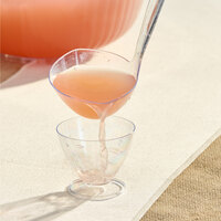Visions 5 oz. Clear Disposable Plastic Ladle in Action 