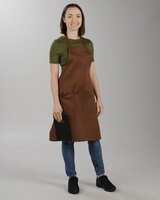 Choice Brown Standard Bib Apron with 2 Pockets Display Choice Brown Standard Bib Apron with 2 Pockets Display