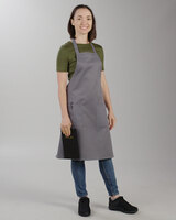 Choice Gray Standard Bib Apron with 2 Pockets Display