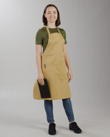 Choice Khaki Standard Bib Apron with 2 Pockets Display
