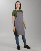 Choice Gray Adjustable Bib Apron with 2 Pockets Display