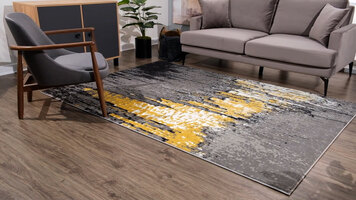 Abani Arto Collection Metallic Drip Contemporary Area Rug