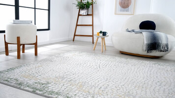  Abani Atlas Collection Green / Gray Contemporary Area Rug