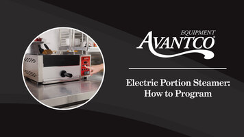 Avantco Digital Portion Steamer - How to Program Avantco Digital Portion Steamer - How to Program