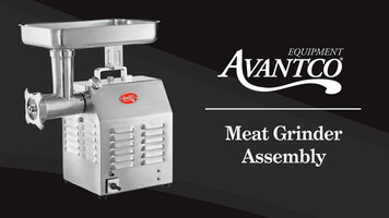 Avantco Meat Grinder: Assembly Instructions