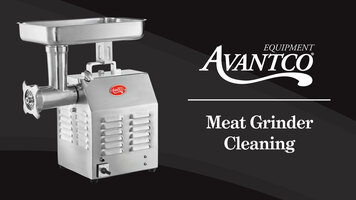 Avantco Meat Grinder: Cleaning Instructions