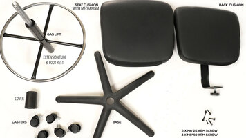 Boss B1680-BK Office Chair Assembly